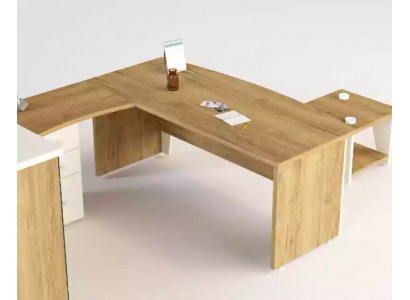 Braune Eckschreifdësch Exklusivt Design Büro Schreifdësch Aarbechtszëmmer Miwwelen