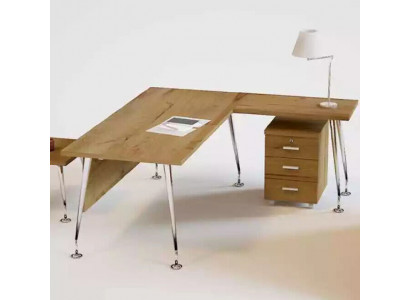 Klassesch Büro Miwwelen Designer Eckpult Aarbechtspult Holz Miwwelen