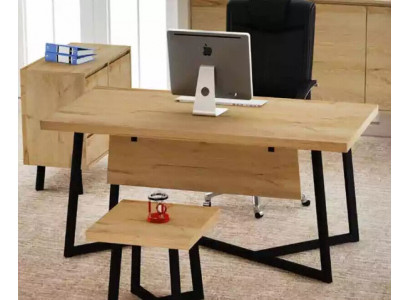 Hellbrongen Designer Schreifdësch Bürosméiwel Designer Dëscher Holz Neien