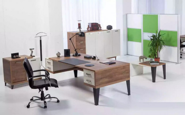 Modernen zweefaarwege Couchtisch Luxus Säitentablett Büro Holzmiwwelen