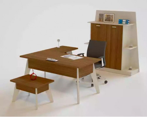 Moderne Canapé Dësch Büro Miwwelen rechteckege brong Holzdësch Dëscher
