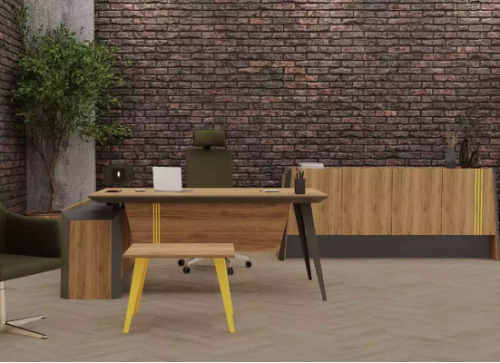Eckschëffendësch Couchdësch Sideboard Büro Miwwelen Design Aarbechtszëmmer