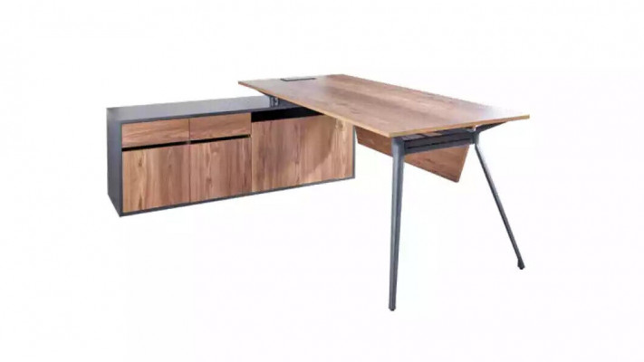 Schreifdësch, Canapé-Dësch, Sideboard, Büro, Aarbechtszëmmer, Braun, Modern, Holz