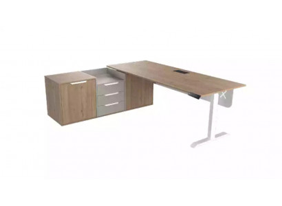 Chef-Eckschaffdësch Büro Zëmmer Miwwelen Design Praxis Kanzlei Miwwelen Beige