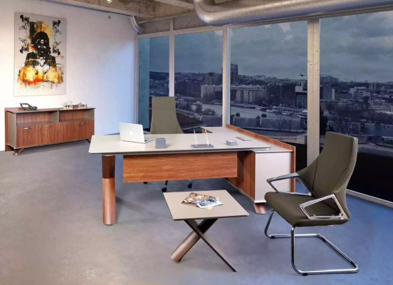 Eckschreibtisch Büro Ariichtung Zëmmer Miwwelen Design Schreifdëscher Miwwelen