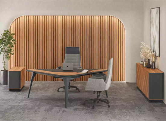 Chef Schreifdësch Exclusiv Büro Ariichtung Dësch Modern Braun Dëscher Miwwelen