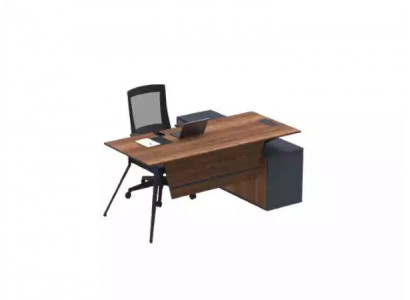 Groussen brongene Eckschreibtisch Holzmöbel Ariichtung Aarbechtszëmmermiwwelen