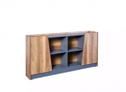 Aarbechtszëmmer Bicherregal Schaf Holz Regal Vitrinn Braun Modern