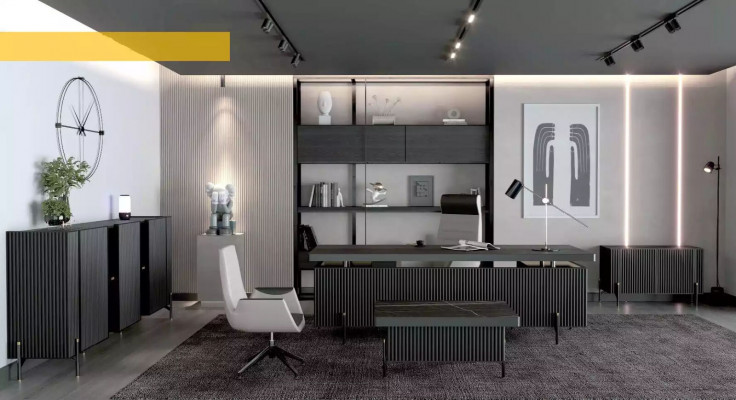 Kommode Sideboard Bürokommode Design Miwwelen Schaf Lowboard Büro Schwaarz