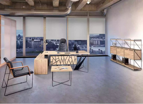 Designer-Metallsalontisch Holzmöbler Schaffzëmmer Ariichtung Bürosmöbler