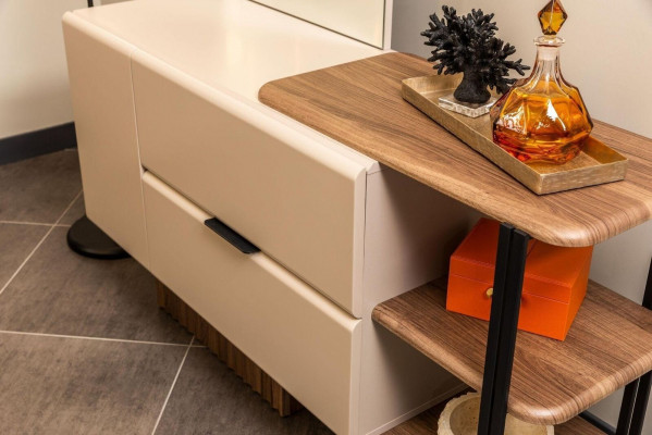 Duebellbett Garnitur Nuetsdëscher Beige Stoff 5tlg Schmink Schaf Bett