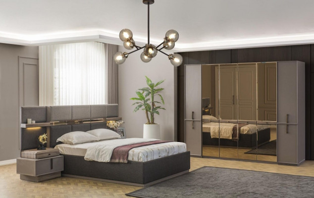 Schlofkummer Saz Duebelbett Bett Nuetsdëscher Schaf 4 Deeler Gro