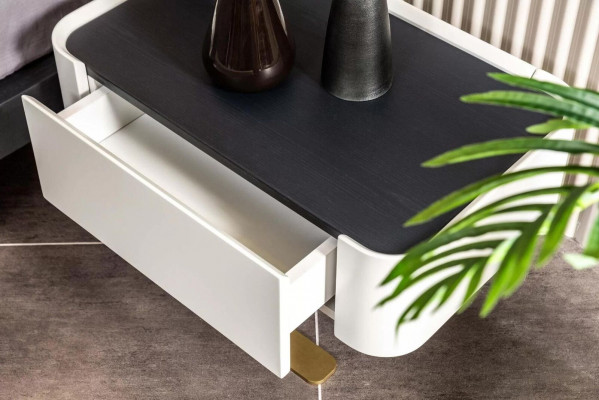 Komplett Schlofzëmmer Duebelbett Bett Nuetsdëscher Orange Konsole 5tlg