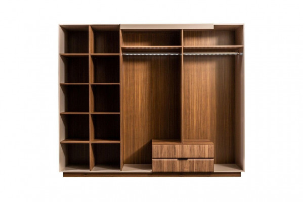 Kleederschaf Holzkascht Beige Schlofzëmmertschaf Kascht Modern