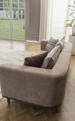 Dräisëtzer Sofa 3 Sëtzer Stoffssofa Polstersofa Gro Modern Stoff Nei