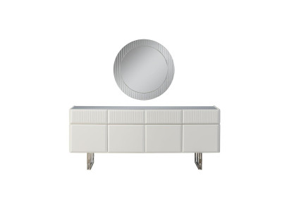 Sideboard mat Spigel Holzschaf Kommode Schaf Holz Wäiss