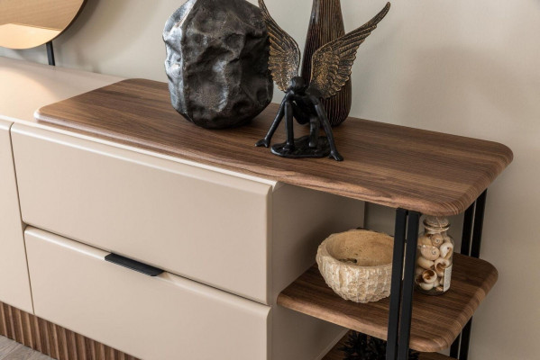 Anrichte Sideboard Holzschaf Schaf Kommoud Schaf Holz Beige Modern.