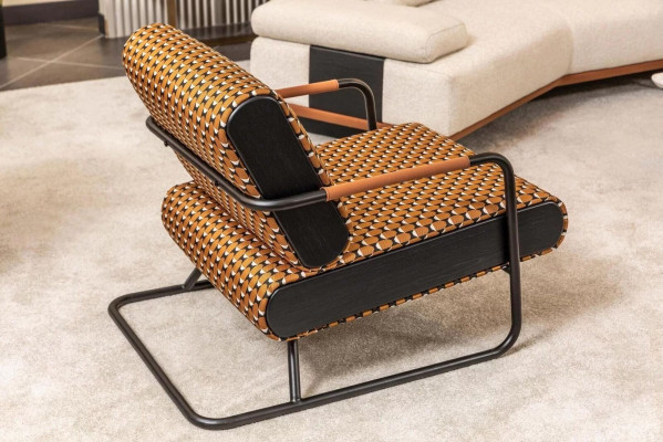 Sessel Ohrsessel 1 Sëtz Orange Klassesch Wunnzëmmer Stoff Design