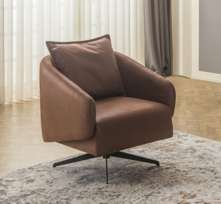 Fauteuil Ouerfauteuil Dréistull Eenzelplaz Sëtz Kënschtlecher Lieder Brong Design
