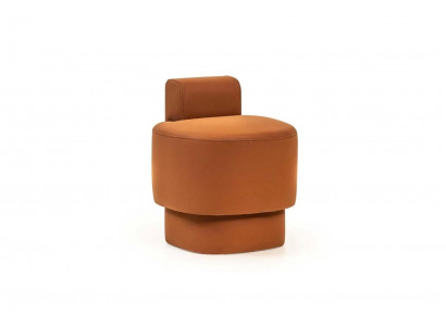 Sitzhocker Hocker Polsterhocker Orange Foussocker Modern Sëtzmiwwel
