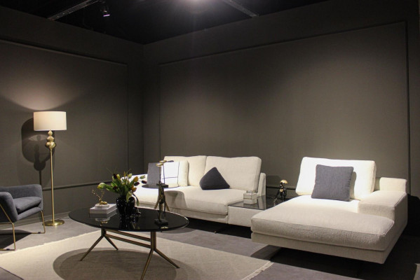 Design Wunnzëmmer Komplett 3-teileg Textil Sofagezei Modern Dësch
