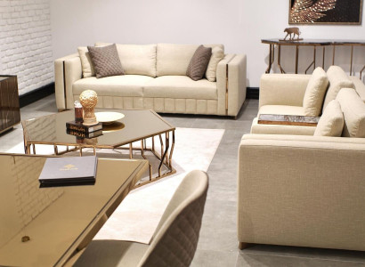 Wunnzëmmer Set Sofa Zweisëtzer Modern Sofa Dräisëtzer Polster Miwwel Dësch