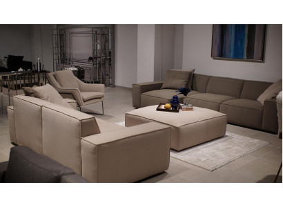 Wunnzëmmermiwwel Set 4 Deeler Luxus Ariichtung Sofagarnitur Design Ecksofa