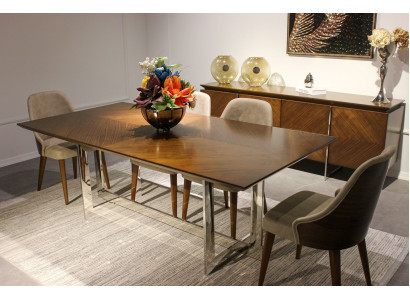 Komplett Set Iessdësch Luxus Iesszëmmer Design Miwwelen Schief 4x Still