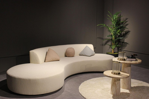 Design Wunnzëmmer Set Sofa Véiersëtzer mat 2x Dëscher Luxus Miwwelen