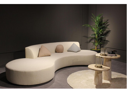 Design Wunnzëmmer Set Sofa Véiersëtzer mat 2x Dëscher Luxus Miwwelen