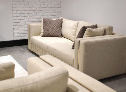 Wunnzëmmer Sofa Dräisëtzer Design Ariichtung Modern Miwwel Nei Textil