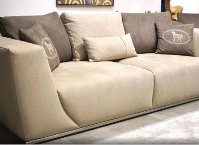 Wunnzëmmer Sofa Drésëtzeger Modern Sofa Canapé Polster Miwwelen Textil Ariichtung