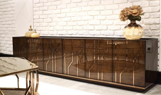 Wunnzëmmer Miwwelen Sideboard Luxus Modern Design Kommod Holz Ariichtung