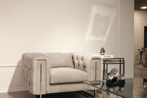 Modern Sesselen Wunnzëmmer Chesterfield Miwwelen Polster Ariichtung Textil