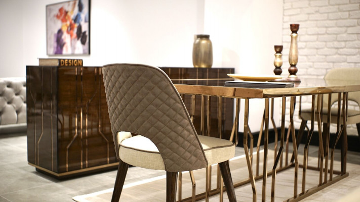 Design Still Stoff Polster Luxus Miwwelen Iesszëmmer Modern Ariichtung