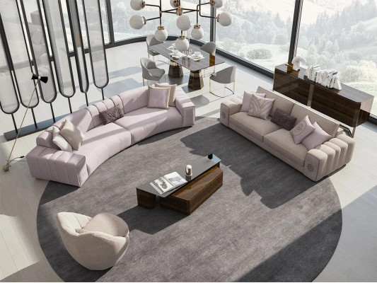 Sofa Garnitur 4tlg Sechssëtzer Dräisëtzer Sofa Couchen Wunnzëmmer Fauteuil