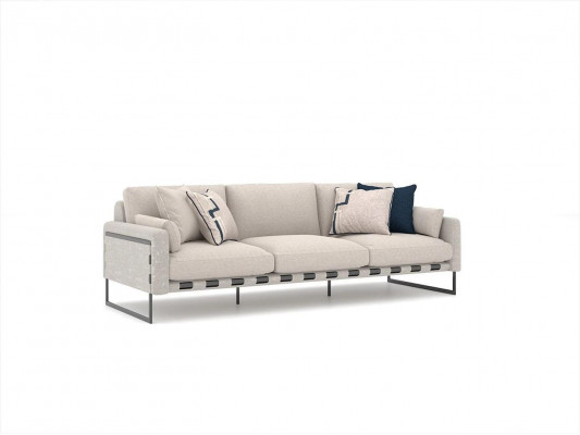 Beige Sofa-Dekoratioun fir d'Wunnzëmmer Holz 2x Dësch 2x Dräisëtzer Sofa Polstermöbel