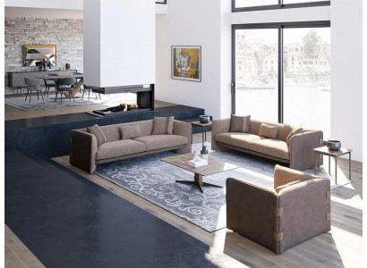 Design Luxus Wunnzëmmer 6-teil Buedzëmmer Garnitur Polsterméiwele Ariichtung Dräisëtzer Sofasen