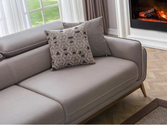 Wunnzëmmer 2x Sofa-Set Dräisëtzer Konschtlieder Modern Fotell Neien Design Dëschelaalen