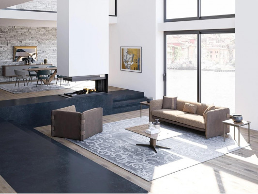 Wunnzëmmer Komplett Canapé Dräisëtzer Polstermöbel Fauteuil Design Dësch