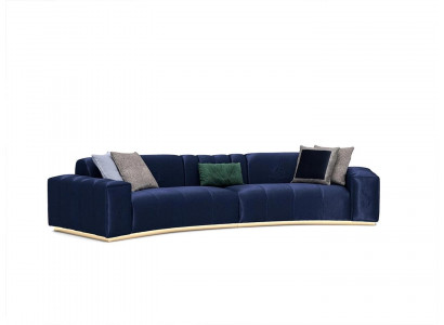 Luxus Polsterméibel Grouss Sechssëtzer Sofa Couch Stoff Modern Wunnzëmmer