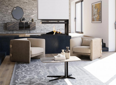2x Sesselen mat Couchtisch Wunnzëmmer Komplett Miwwelen Design Ariichtung Garnitur