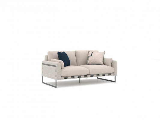 Canapé Zweisitzer Wohnzëmmer Miwwel Modern Beige Couch