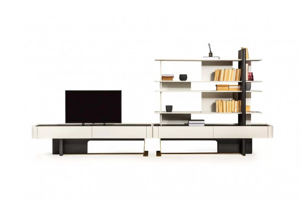 Wunnwand Sideboard RTV Lowboard Regaler TV-Stänner Schaf Holz Wäiss