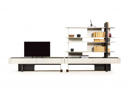 Wunnwand Sideboard RTV Lowboard Regaler TV-Stänner Schaf Holz Wäiss