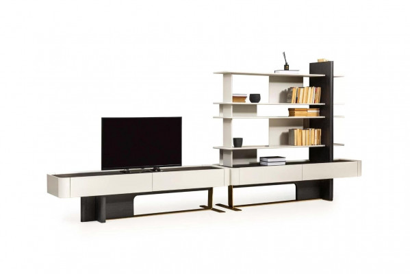 Wunnwand Sideboard RTV Lowboard Regaler TV-Stänner Schaf Holz Wäiss