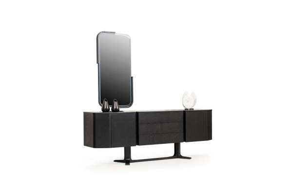 Sideboard Grupp mat Spigel Kommode Schaf Schwaarz Set
