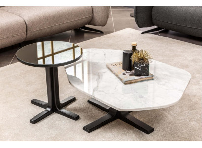 Grupp Coffisstuff Kappesdësch Beistellstësch Set 2tlg Luxus Dëscher