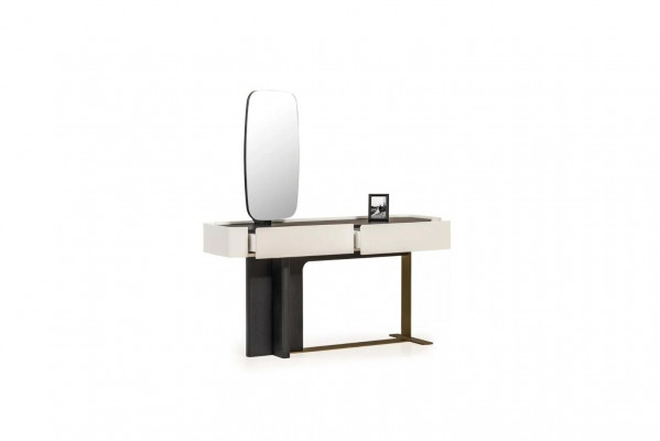Schminktisch Friséiertisch Konsolendësch Spigel Holz Wäiss Design Set