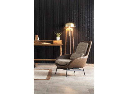 Sesel Lehnstull Wunnzëmmer Relax Still Club Lounge Miwwelen Braun Sofa